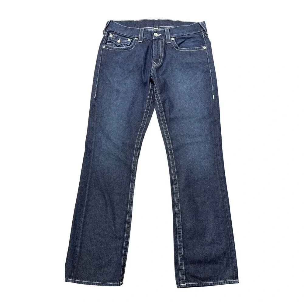 True Religion‎ Jean Straight w/flap Dark Wash Blue 33X34